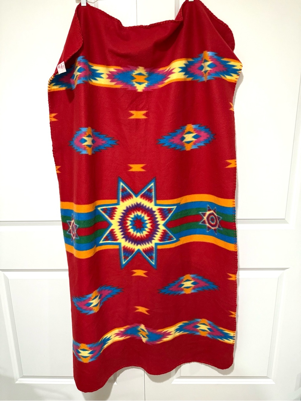 Red Southwestern Star Pattern Throw Blanket - 34x58”